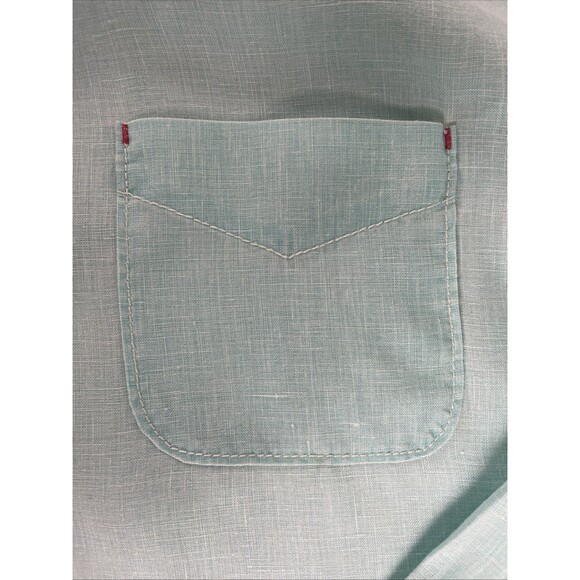 Tommy Bahama Shirt Mens Sz XL Turquoise Aqua Linen Casual Button Up Long Sleeve - Picture 8 of 10